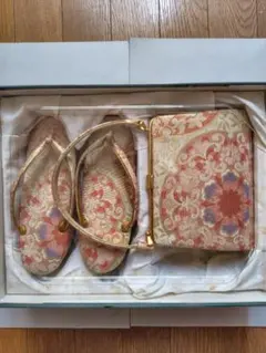 和装用バック　ピンク系　草履　成人式　昭和レトロ