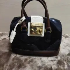 FURLA キャンディ　ボストンバック　ネイビー　ミニバッグ