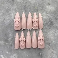 クロムネイル クロスネイル ワンカラーネイル ギャルネイル ネイルチップ