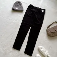 【新品】レディース　カジュアルパンツ　ベロア調　黒　ブラック