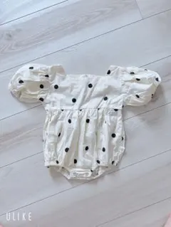 新品！水玉模様 パフスリーブロンパース