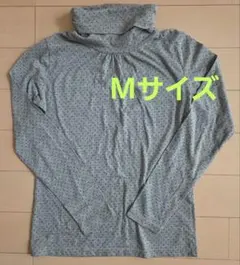 Comfortbasic タートルネック 長袖カットソー ドット柄 M ハニーズ
