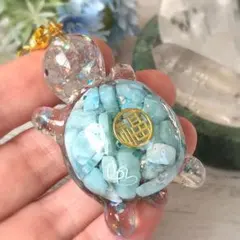 福亀さん✨️ラリマー✨オルゴナイトキーホルダー