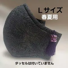 春夏用　5層仕立てＬ 裏側3層ハニカムメッシュ　飛沫防止　波和柄　洗えるマスク