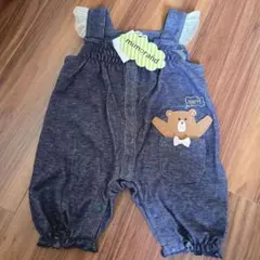 ロンパース　カバーオール　くま　ポケット　フリル