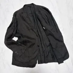極美品 無印良品 麻100％ テーラードジャケット 黒 ブラック L