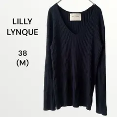 リリーリン Vネックセーター ゆったり 無地 カジュアル 着回し カシミヤ混 M