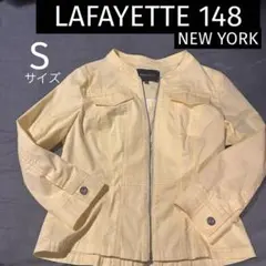 HERMES ノーカラージャケット クリームイエロー HERMES ノーカラージャケット クリームイエロー