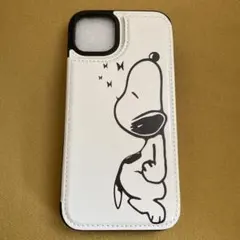 スヌーピー iPhone 15Plus 手帳型ケース
