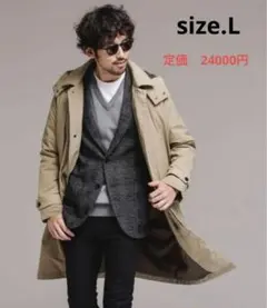 NANO universe [暖トリオ]ステンカラー　ダウンコート ベージュ