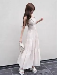 ティアードフレアキャミワンピース M