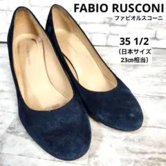 FABIO RUSCONI ファビオルスコーニ　ラウンドトゥ　スエード　ネイビー