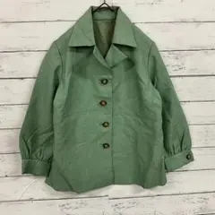 アウター オープンカラーシャツ ボタン 無地 ミセス 婦人服 ナチュラル 秋冬