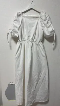 ホワイト シャツワンピース 半袖