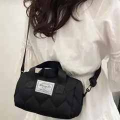 新品 キルティング 2wayショルダー トートバッグ 軽量 ブラック