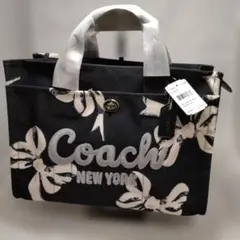 【新品未使用】コーチ リボン カーゴ トートバッグ３４ ブラック CY844