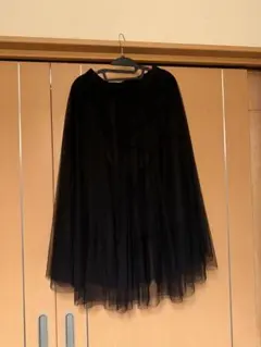 チュール 黒 ロングスカート