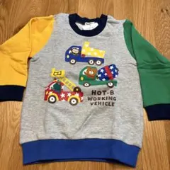 ミキハウス　ホットビスケッツ　はたらく車　トレーナー　100センチ