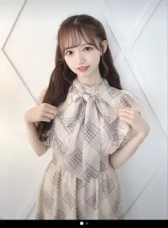 evelyn 畑美紗起コラボ チェックロングOP