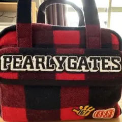 PEARLY GATES レッド・ブラックチェック バッグ