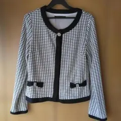 CECIL McBEE チェック柄 ノーカラージャケット　カーディガン