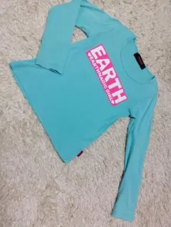 130アースマジック長袖ロンTシャツブルートップス綿100％EARTHMAGIC