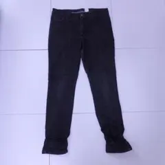 mzee 裾シャーリング スキニーデニム ブラック 黒 ストレッチのサムネイル