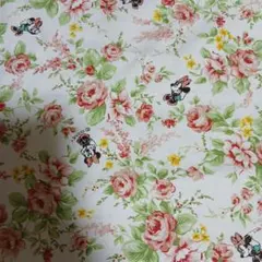 ミニーちゃん　薔薇柄　生地　ハギレ　2枚セット