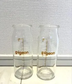 Pigeon 産院用 ガラス哺乳瓶 100ml 目盛り付 2本セット