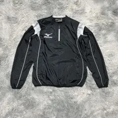 【美品】MIZUNO ミズノ プルオーバー ウィンドブレーカー M BLACK