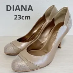 DIANA ダイアナ メタリック トゥ 切り替え パンプス ベージュのサムネイル