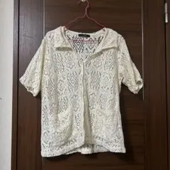 w closet 半袖 レース カーディガン アイボリーのサムネイル