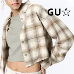 GU☆フランネルショートシャツ☆M