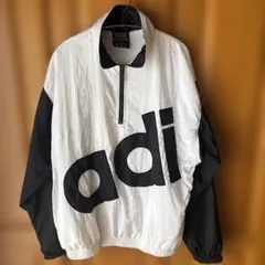 adidas 90s ビックロゴ ハーフジップブルゾン ビンテージ　Lサイズ