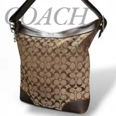 COACH コーチ ワンショルダー キャンバス レザー シグネチャー 斜め掛け