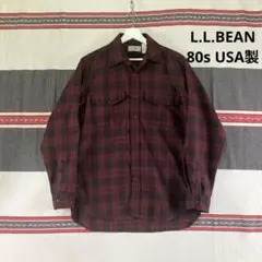 80s90sUSA製L.L.Bean ポリチェックシャツ アウトドアビンテージ