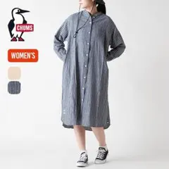 CHUMS　シャツワンピース　ストライプ　Lのサムネイル
