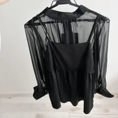 tal by yumiシアーブラウス　キャミビスチェ　セット　ブラック　Mサイズのサムネイル