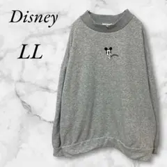 ディズニー　ミッキートレーナ－　裏起毛　LL　グレー