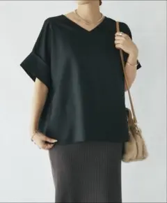 「un dix cors」 半袖ブラウス FREE ブラック