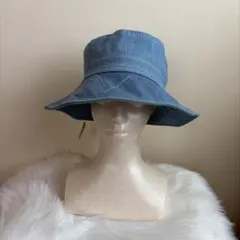 デニムバケットハット ジグザグステッチ