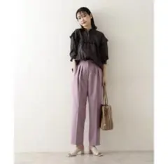 新品☆ナチュラルビューティーベーシック [洗える]エッグシルエットパンツ☆M