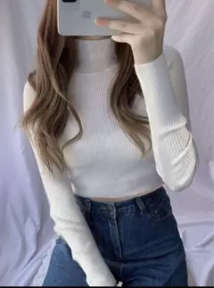 お値下げ❤️グレイル　ハイネッククロップド丈ニットトップス[k9063d]❤️