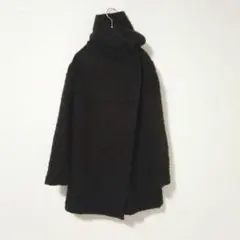【ルティレ】 ブラック　フード付き　ジップアップ　コート　日本製　フリーサイズ