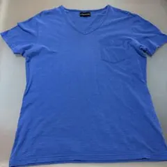 EMPORIO ARMANI VネックTシャツ ブルー サイズM