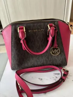 値下げ【美品】MICHAEL KORS ショルダーバッグ ブラウン/ピンク