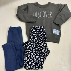 裏起毛　あったか　トレーナー　パンツ3点セット