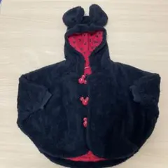 Disney baby ミッキー フード付き もこもこ ポンチョ ケープ