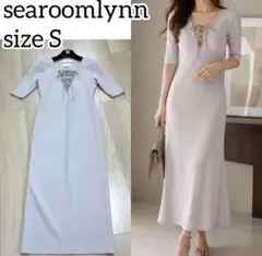 極美品✨searoomlynn レースアップロングワンピース ベージュ S