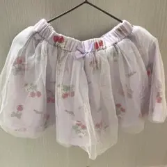 美品　しまむら　シャリロン　チュール　スカート　さくらんぼ　紫　ピンク